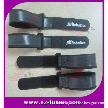 Silicone Backed Black Velcro Tape with Custom Logo